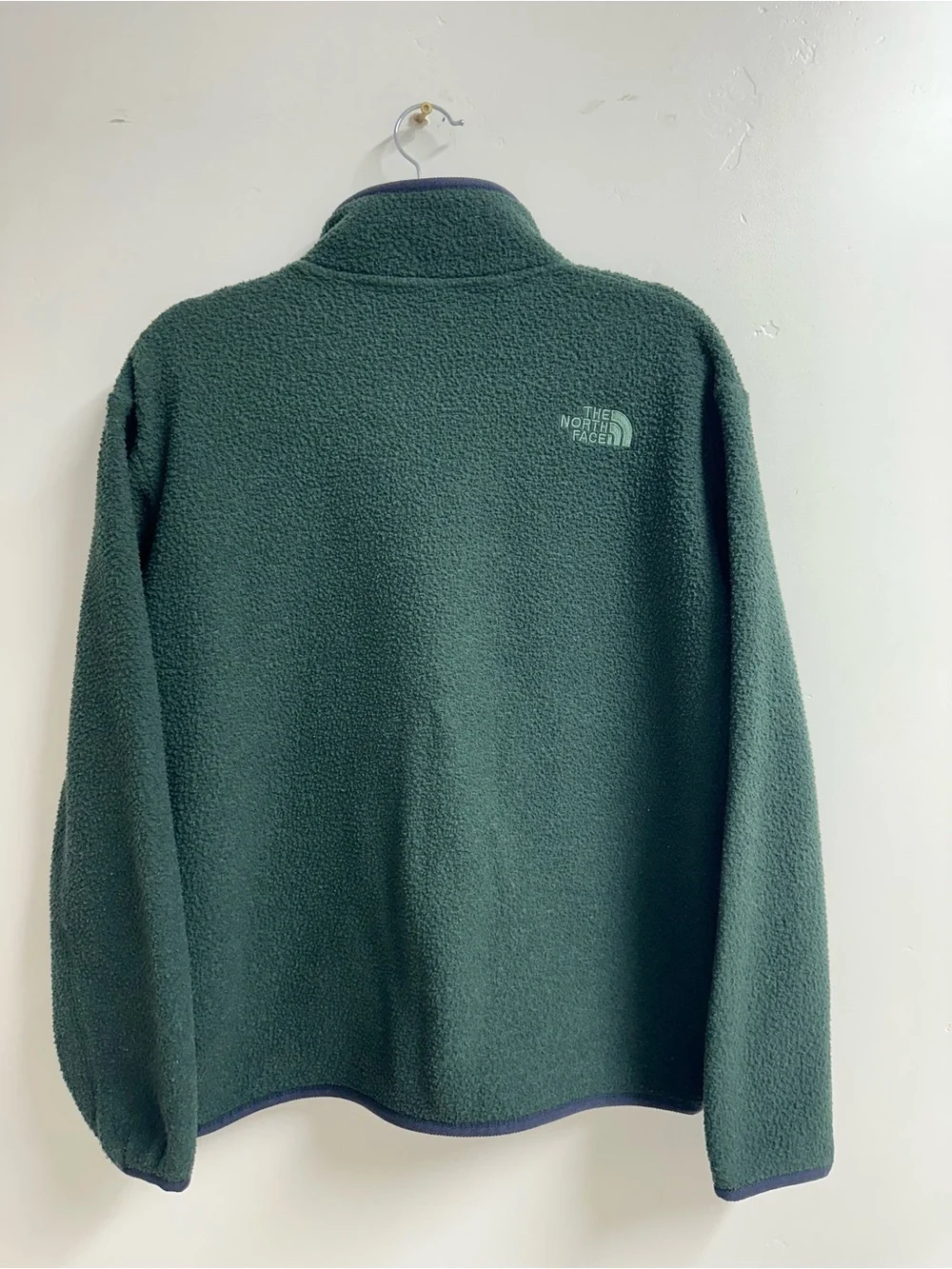 The North Face Dark Green Fleece Jacket with Navy Chest Pocket